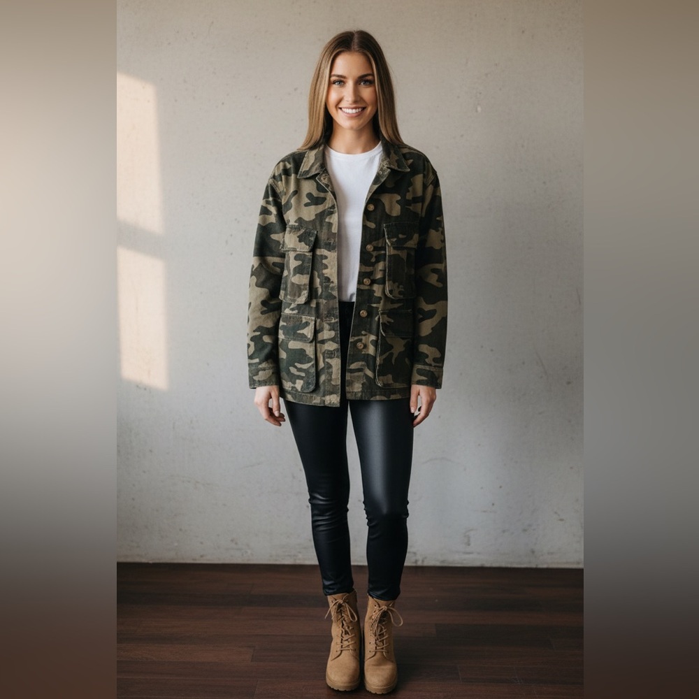 American Bazi Green Camouflage Utility Jacket